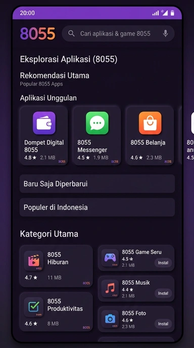 Tampilan katalog aplikasi 8055