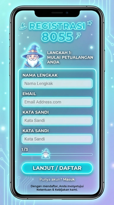Tampilan halaman daftar 8055