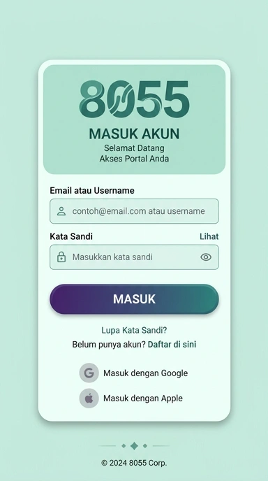 Tampilan halaman login 8055