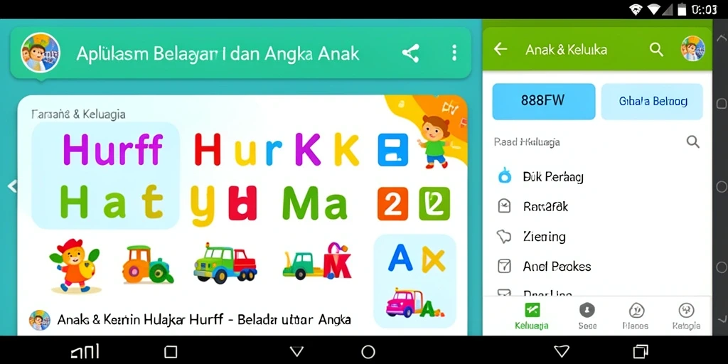 Tampilan antarmuka yang ramah anak dan interaktif.