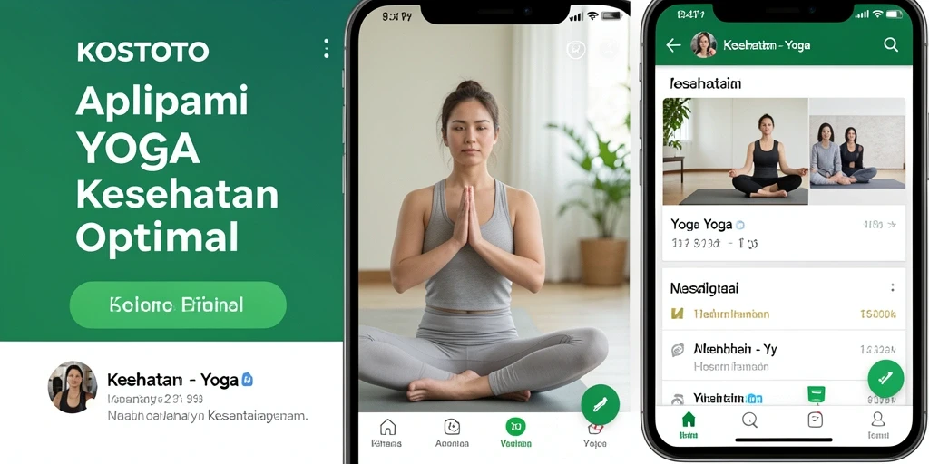 Antarmuka aplikasi KOSTOTO menampilkan latihan yoga yang mudah diikuti.