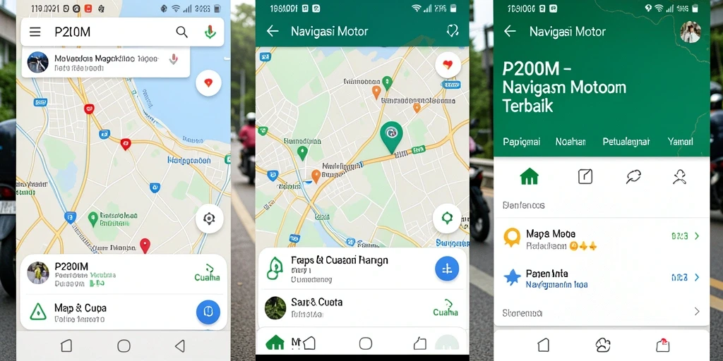 Tampilan antarmuka utama P200M dengan fungsi navigasi motor yang intuitif.